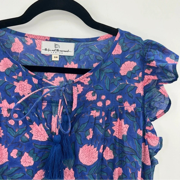 The Fox and The Mermaid Venice Aarya Tent Maxi Dress Floral Sleeveless Tiered M - Picture 15 of 15